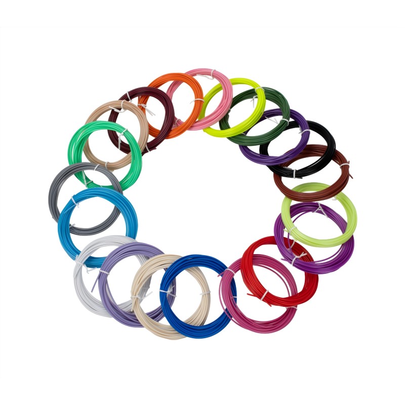 Filamente de schimb AERIUM pentru pixuri 3D, 1,75 mm PLA, 5 metri × 20 culori Filamente de schimb AERIUM pentru pixuri 3D, 1,75 mm PLA, 5 metri × 20 culori